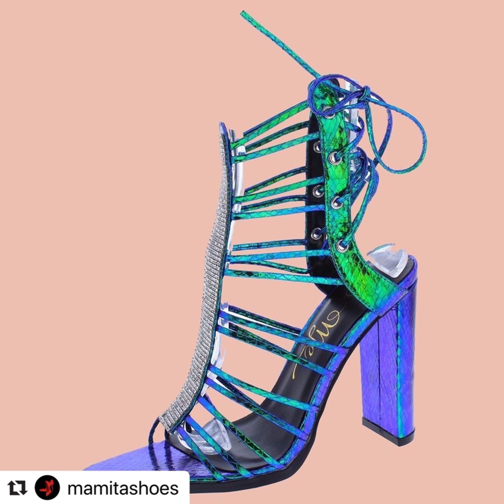 Lila Snake Stiletto in Hologram Purple or Blue